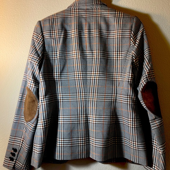 Tommy Hilfiger Plaid Blazer Suede Elbow NEW - Picture 2 of 2